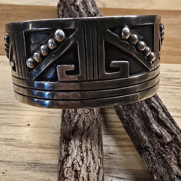 Taxco Sterling Silver Jewelry - VINTAGE TAXCO Sterling Silver CUFF BRACELET, 44 GRAMS